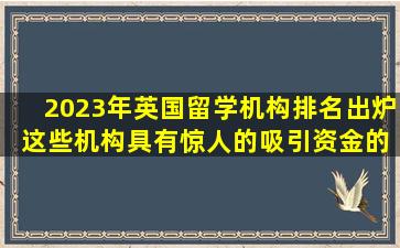 2023年英国留学机构排名出炉 这些机构具有惊人的吸引资金的能力